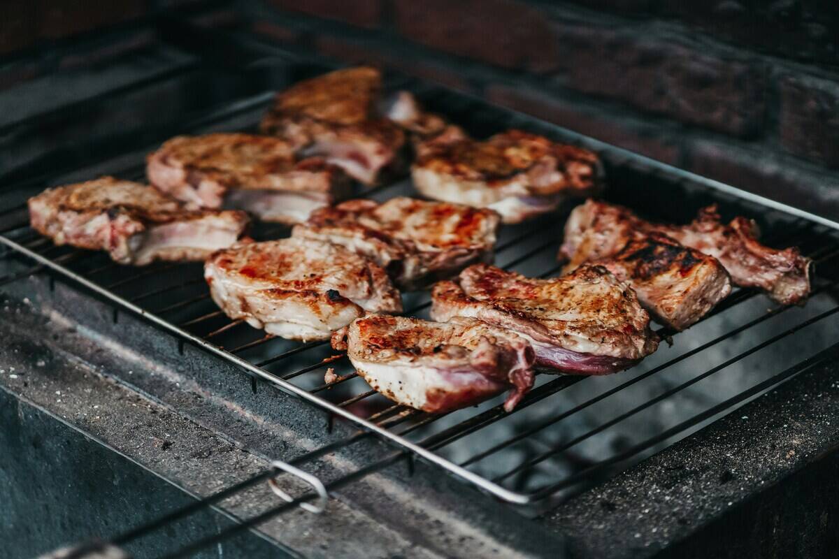 Meat on a grill
