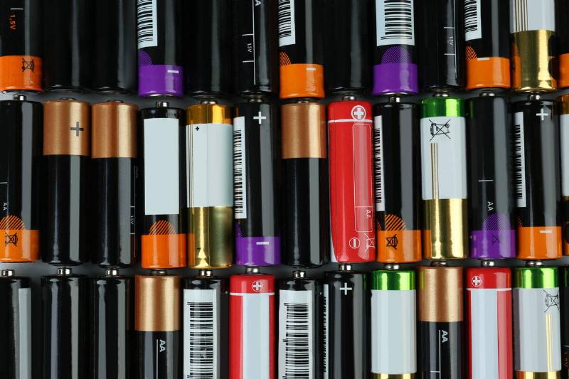 AA batteries laid flat.