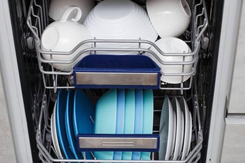 A dishwasher full of clean dishes. 