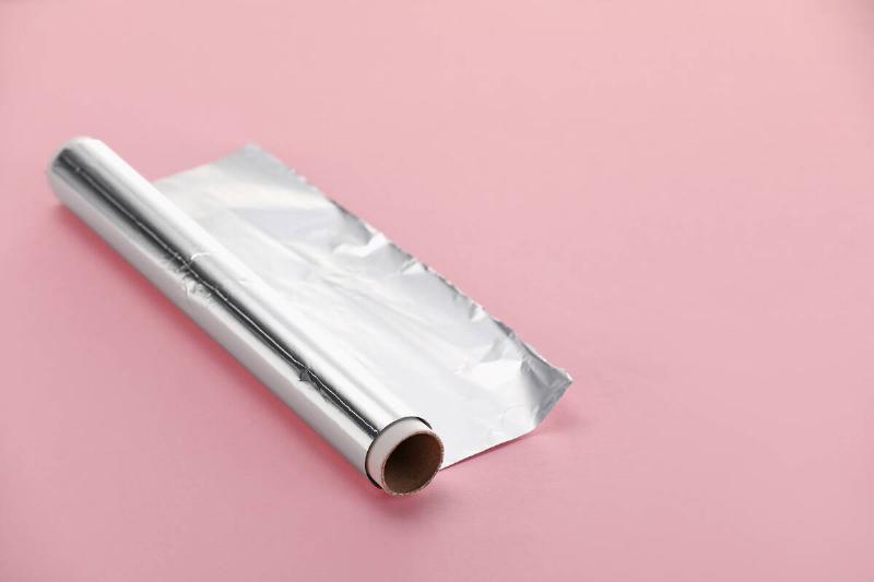 Roll of aluminum foil. 