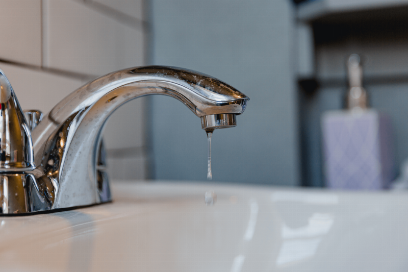 A dripping bathroom faucet.