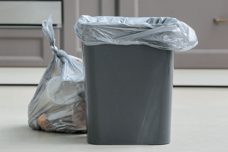 Garbage bins.