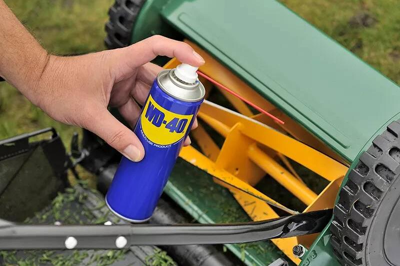 WD 40 and a lawnmower. 