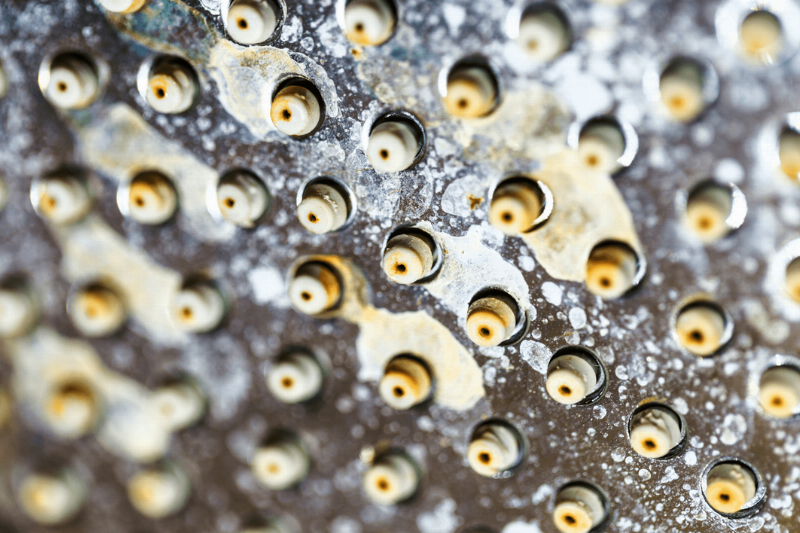 Mineral residue in shower head. 