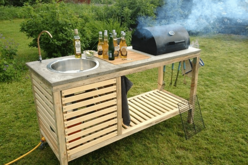 A portable grilling station.