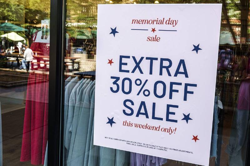 Athens, Georgia, Memorial Day window sale sign extra 30% off