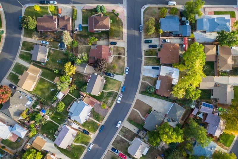 Houses in a neighborhood. 