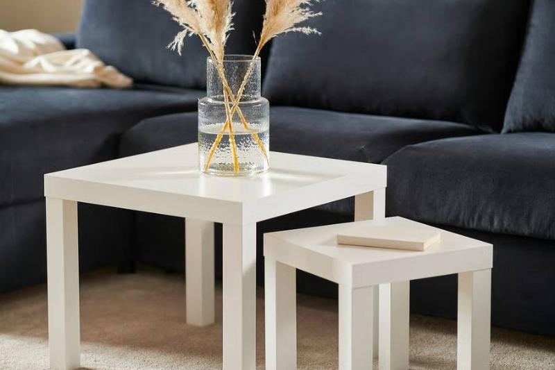 lack side table in white.