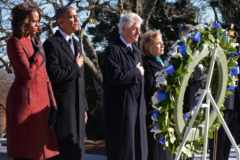 Obama Lays Wreath Kennedy's Grave Site In Arlington