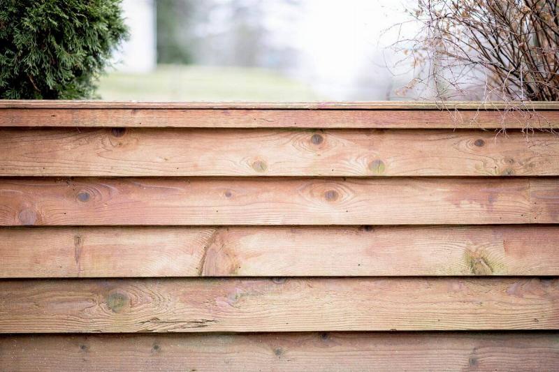 A horizontal slat fence. 