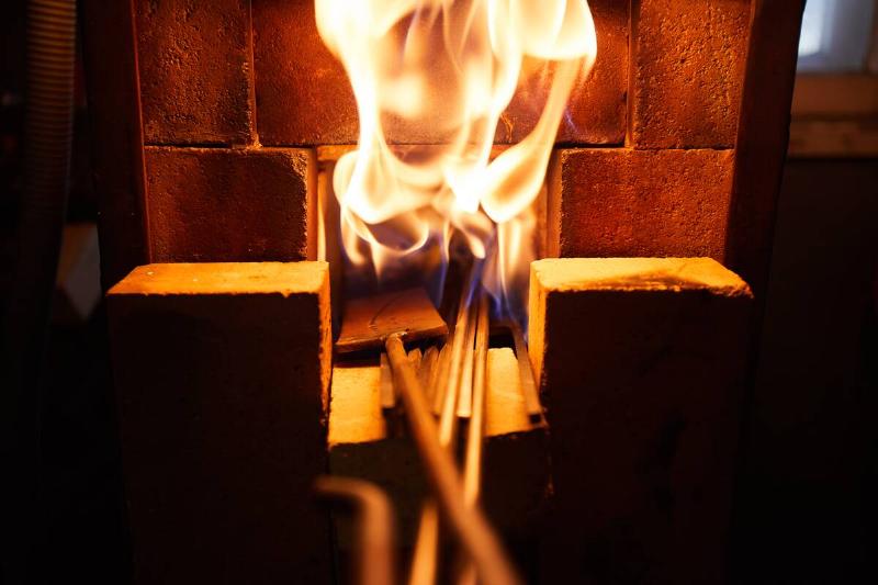 Boxes on fire. 