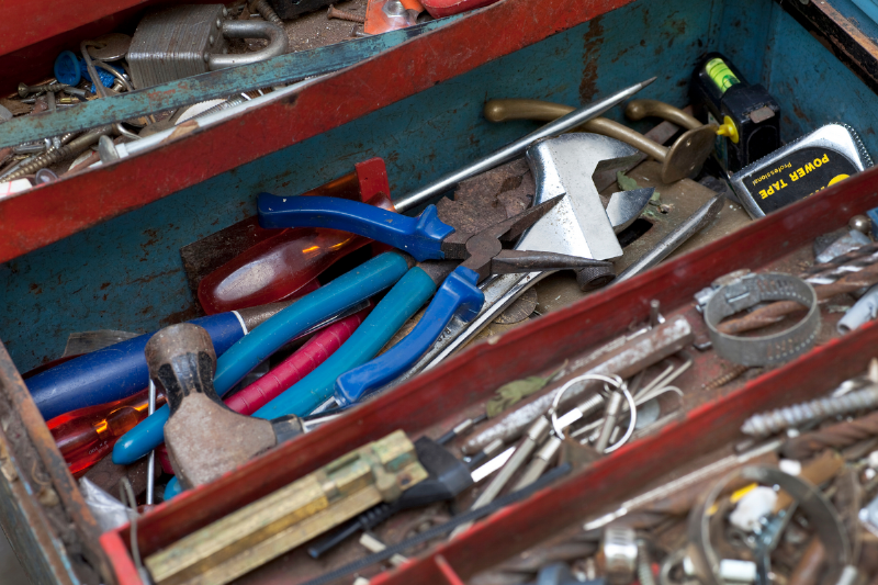 Inside of a tool box