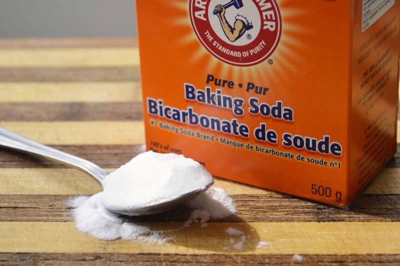 A container of baking soda.