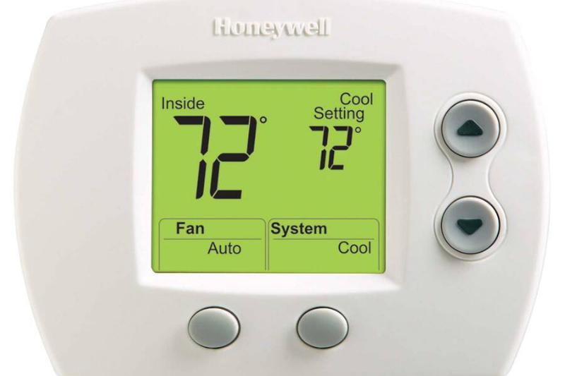 A thermostat set to 72 degrees. 