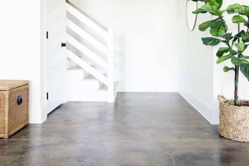 A concrete floor.