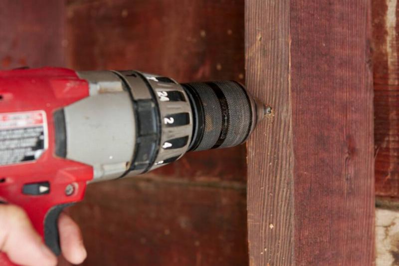 Drilling a hole.
