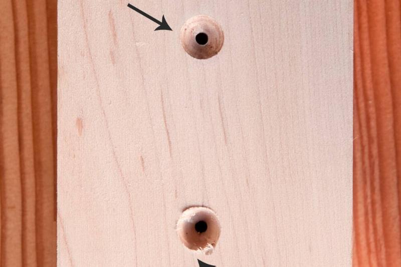 A picture showing countersinks