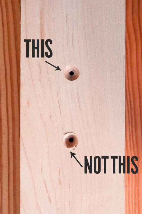 A picture showing countersinks
