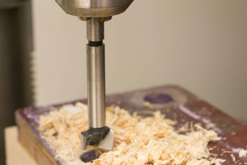 Drilling all the holes.
