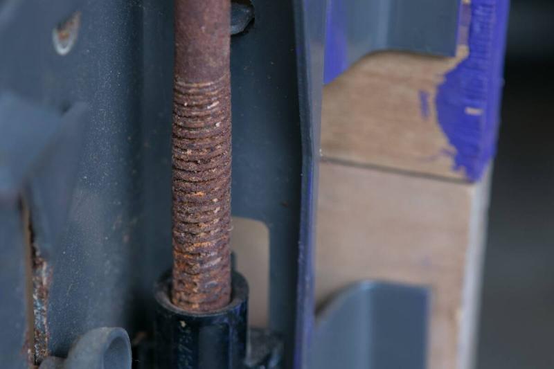 Corroded vise screws.