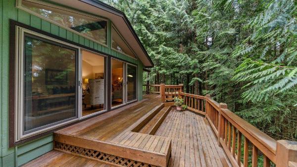 A wooden deck.