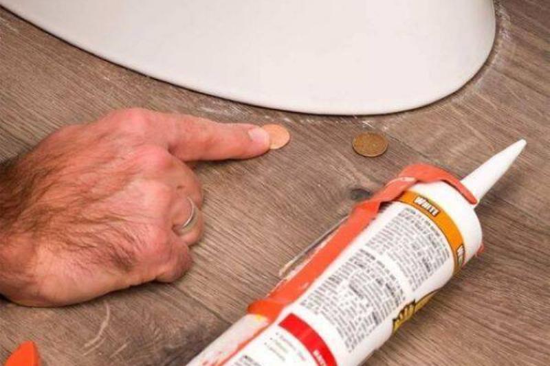 Coin and caulking.