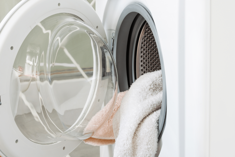 Towels in the dryer.