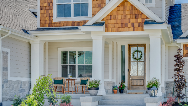 The outside of a house.