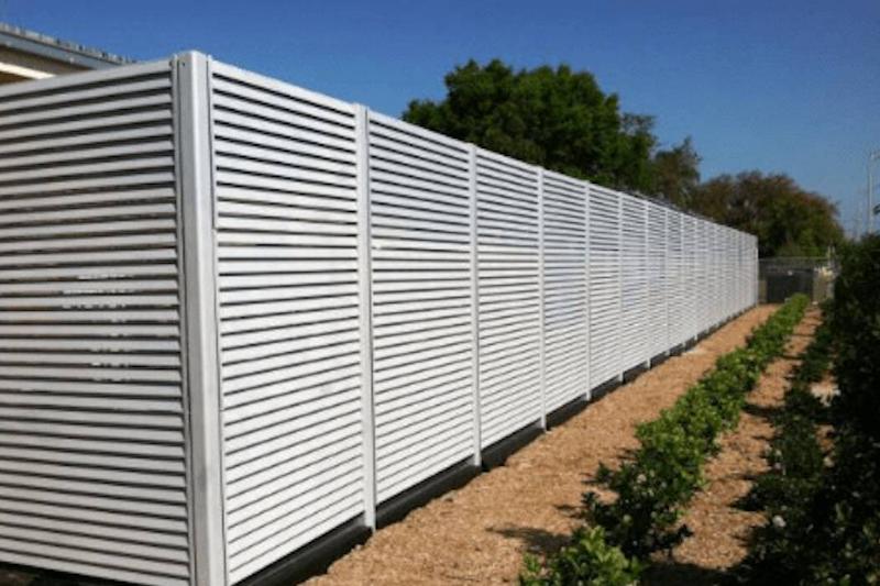 A white louver fence.