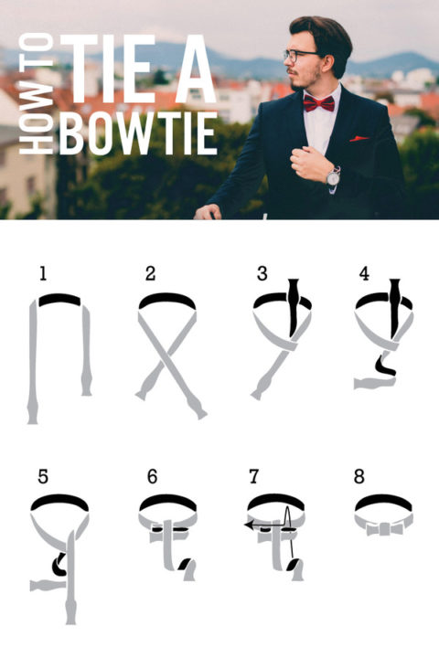How to tie a bowtie - diagram