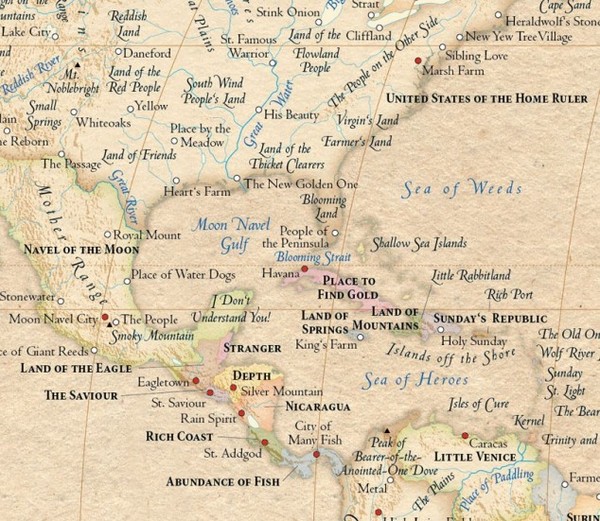 Atlas of True Names A World Map with Locations Replaced with their