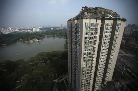 26th Floor Mountain on top of a building in Beijin