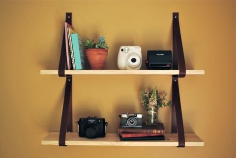 Leather Strap Shelf DIY