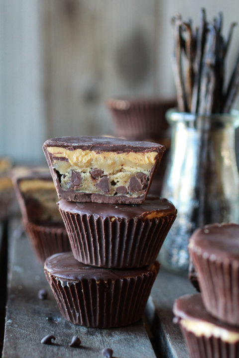 Triple chocolate peanut butter cups