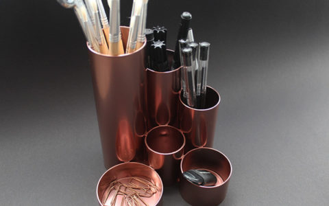 Metallic DIY pencil holder