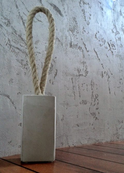 Concrete and Rope Door Stopper