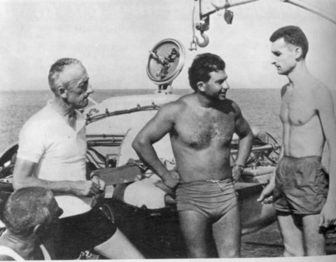 Jacques Cousteau and Albert Falco