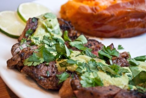 Steak with Wasabi Cream Sauce