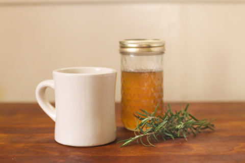 Homemade Rosemary vanilla honey simple syrup