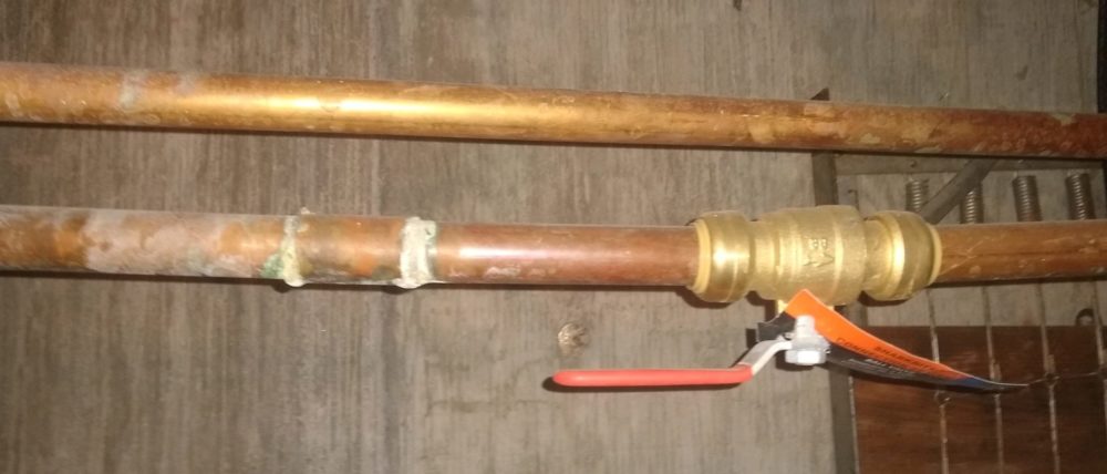 Hot and cold copper water line
