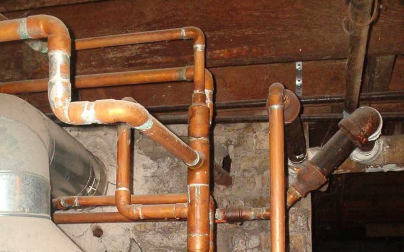 water pipes in basement