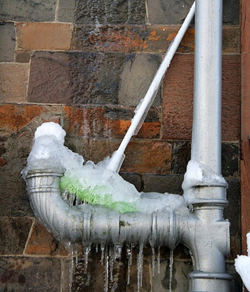 pipes covered in ice