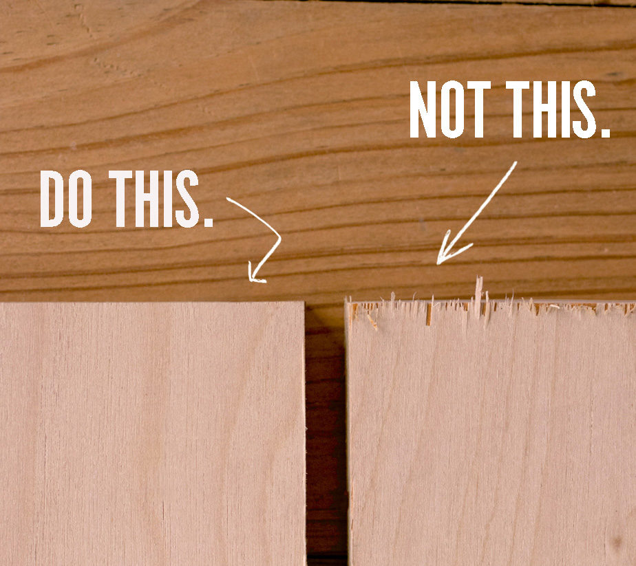How To Prevent Tearout And Splintering When Cutting Plywood Once And For All Manmadediy