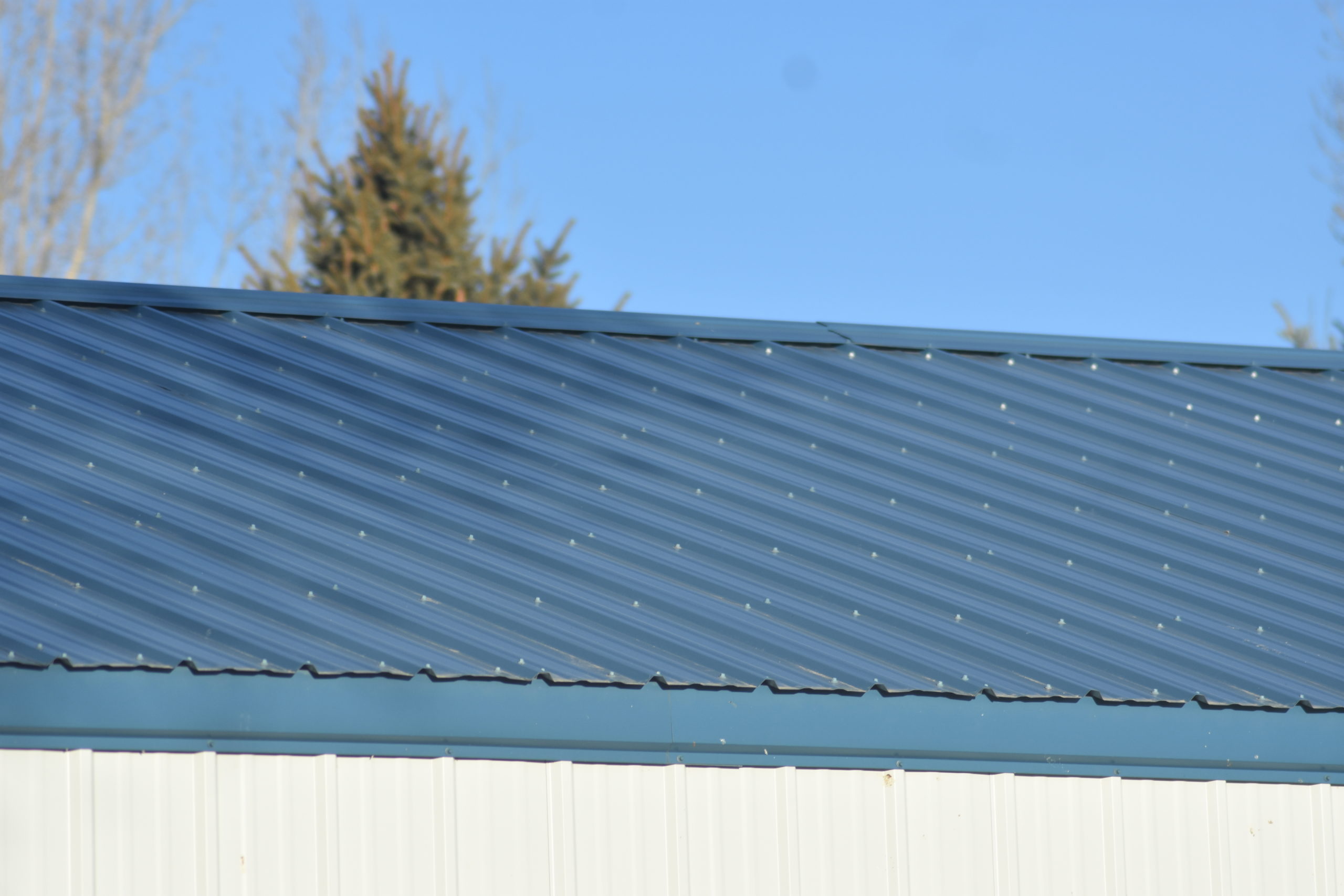 Metal roof shingles.