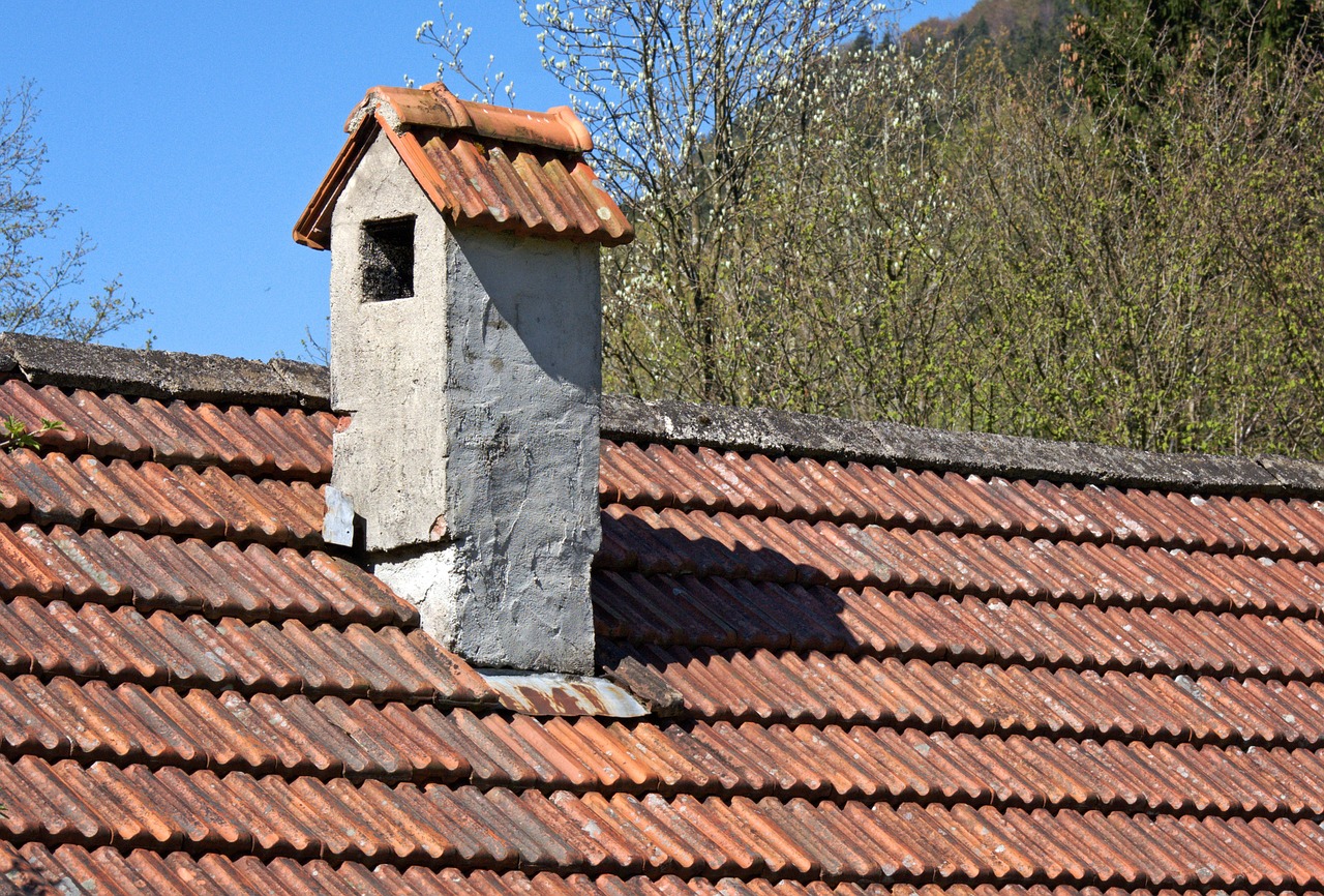 Poor flashing around a chimney 