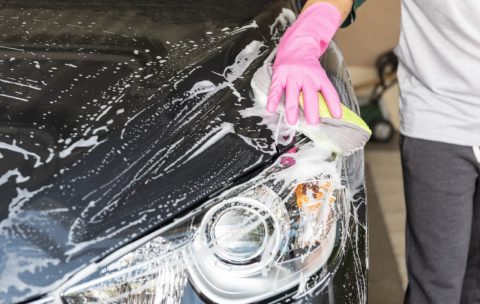 sponge on car