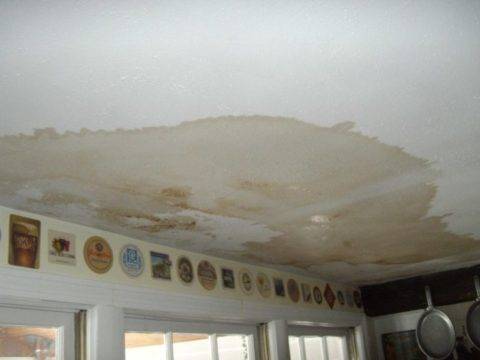Water damaged ceiling