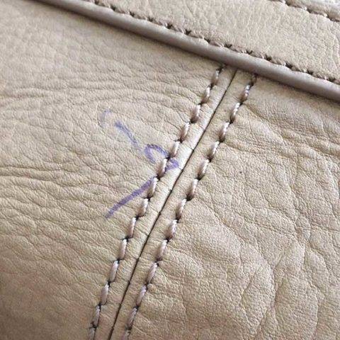 ballpoint pen on leather