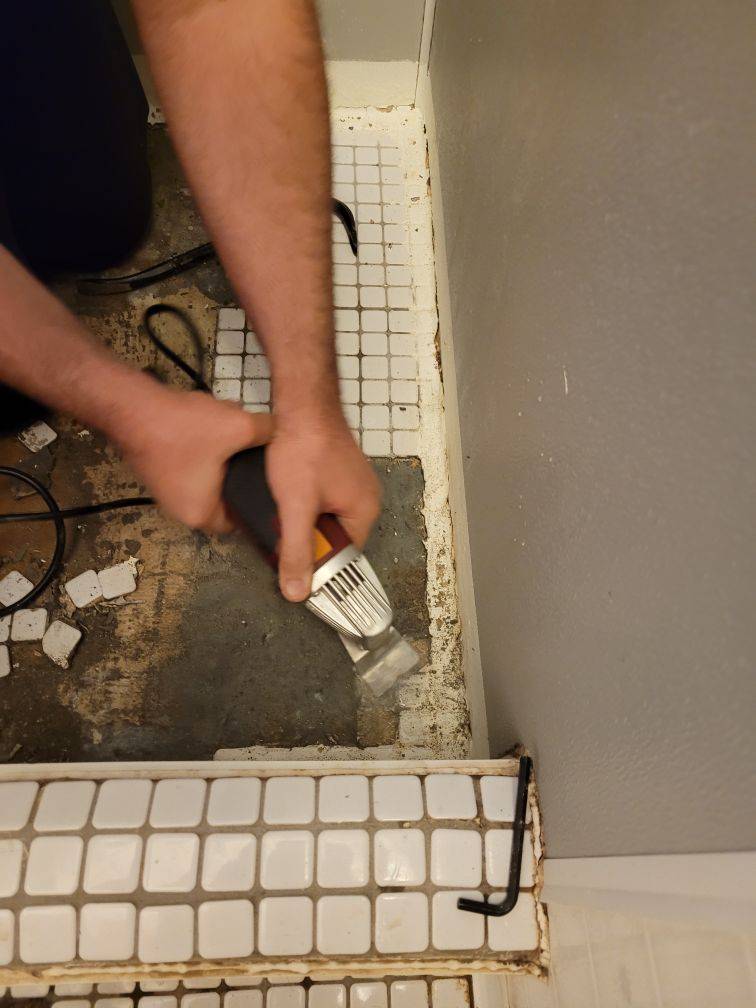 floor tile shower removal