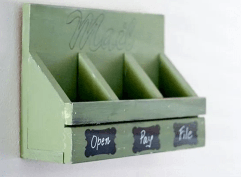 wooden mail organizer